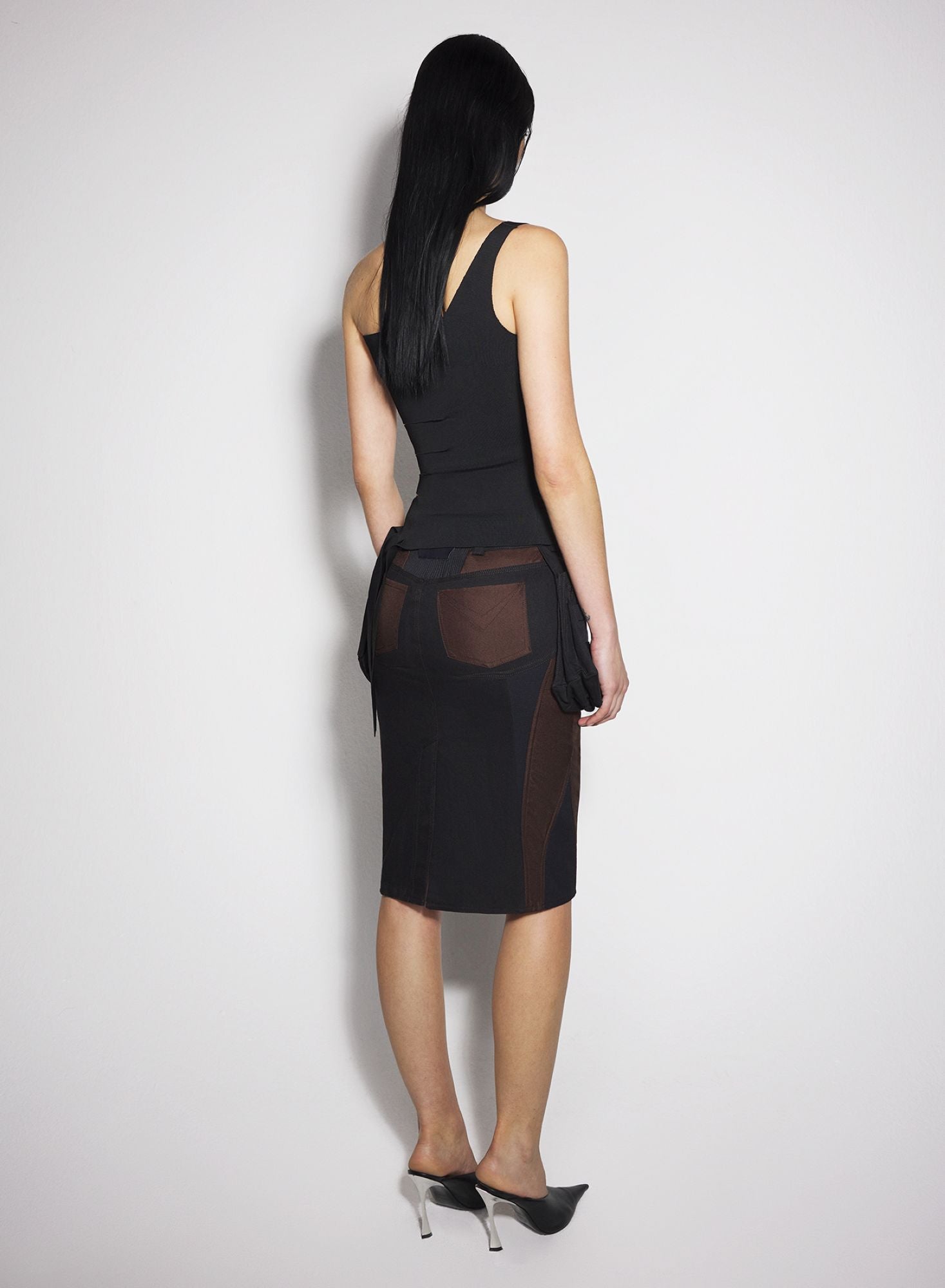 BLACK BANDAGE KNITTED TOP