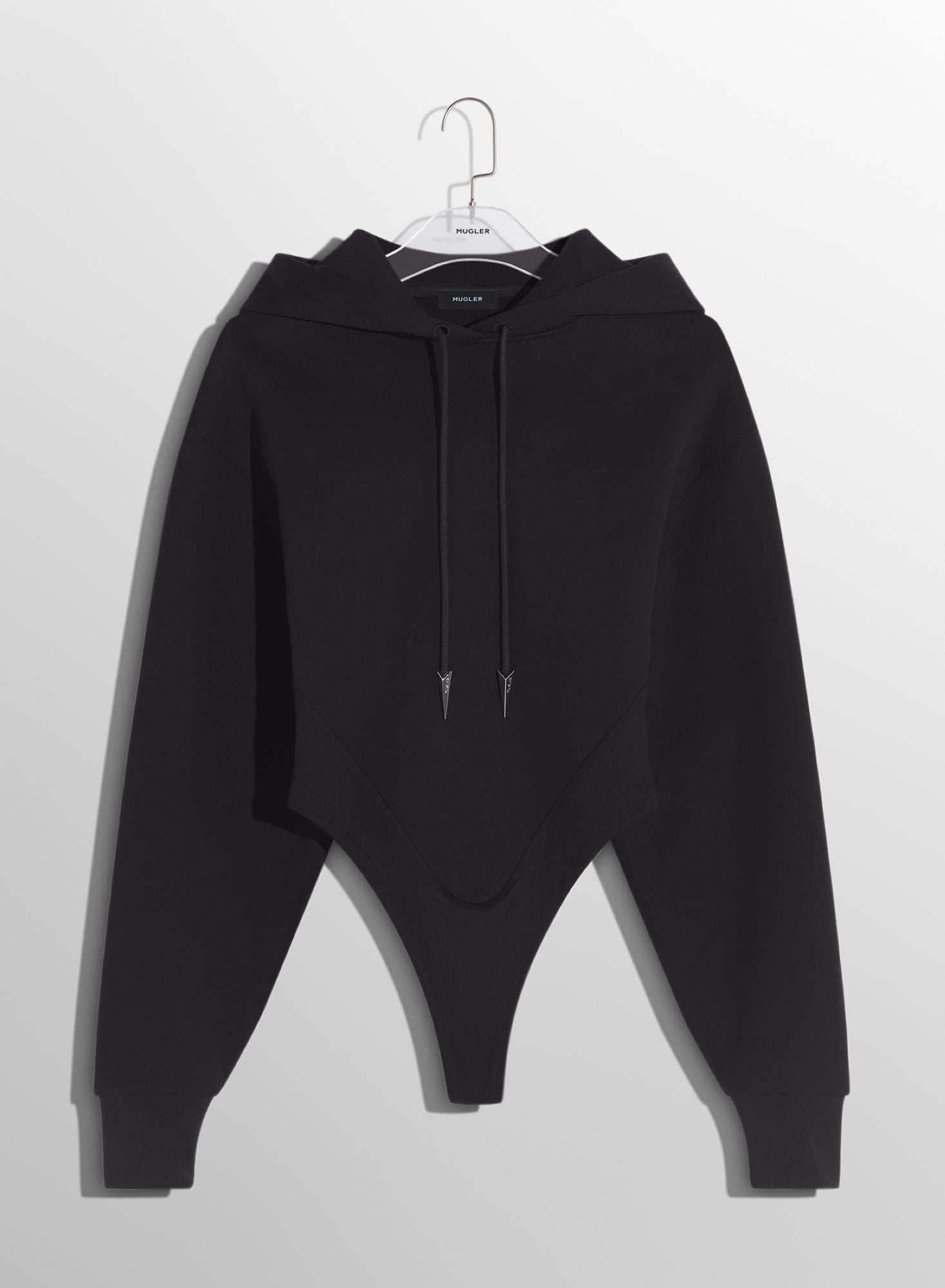 BLACK FLEECE HOODIE BODYSUIT