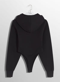 BLACK FLEECE HOODIE BODYSUIT
