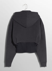 BLACK CORSETED HOODIE