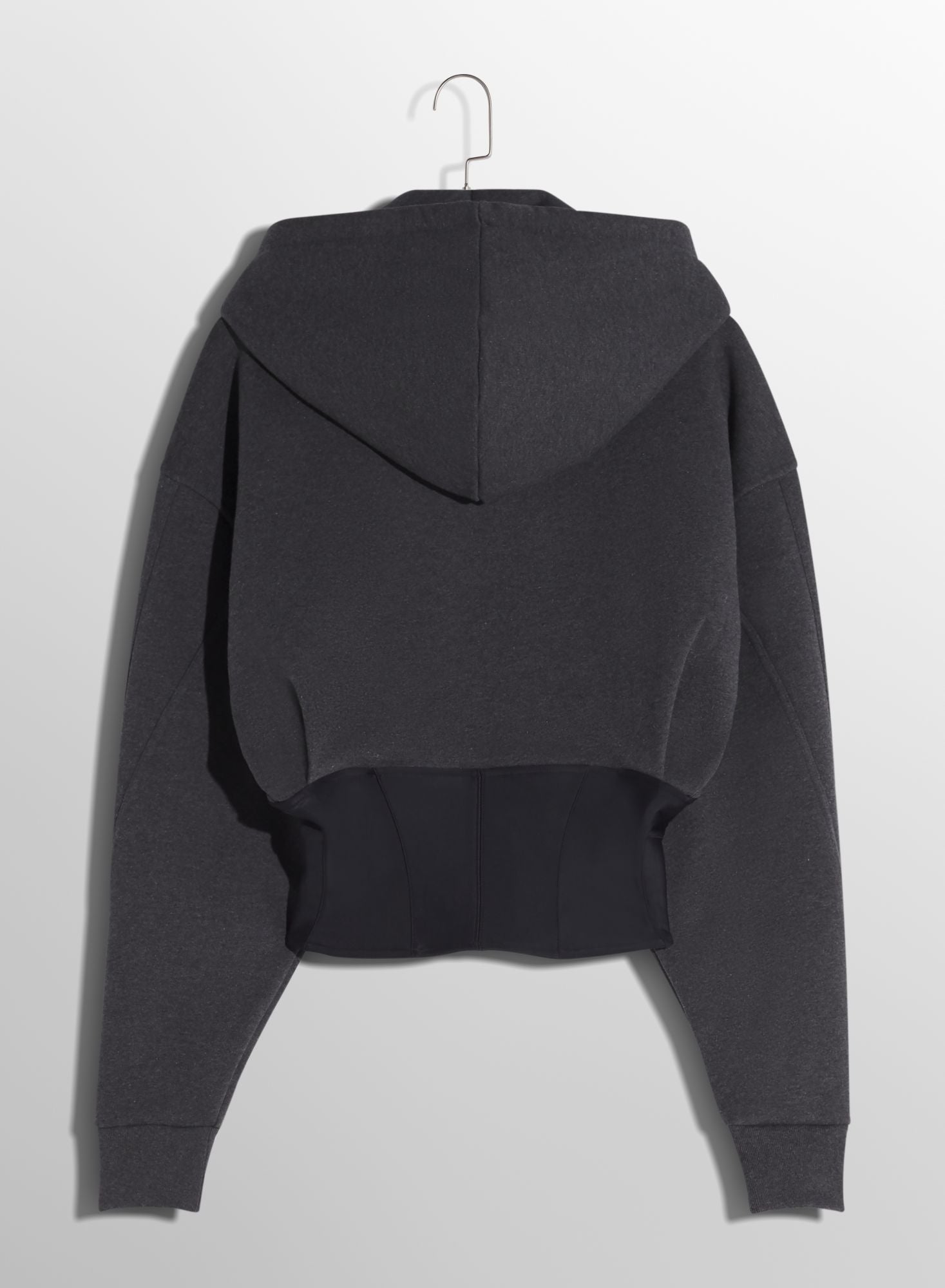 BLACK CORSETED HOODIE