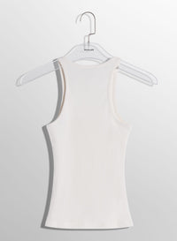 WHITE PIERCED TANK TOP