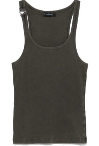 WHITE PIERCED TANK TOP