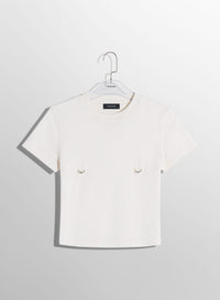 OFF-WHITE PIERCED BABY T-SHIRT