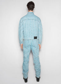 LIGHT BLUE SPIRAL OVERSIZED DENIM JACKET