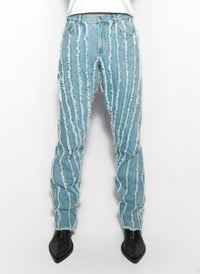 BLUE SPIRAL BAGGY JEANS