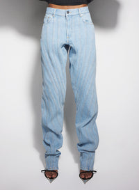 BLUE SPIRAL BAGGY JEANS