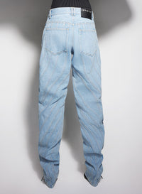 BLUE SPIRAL BAGGY JEANS