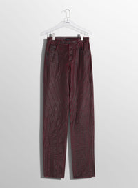 VAMPIRE RED WAXED SPIRAL BAGGY JEANS