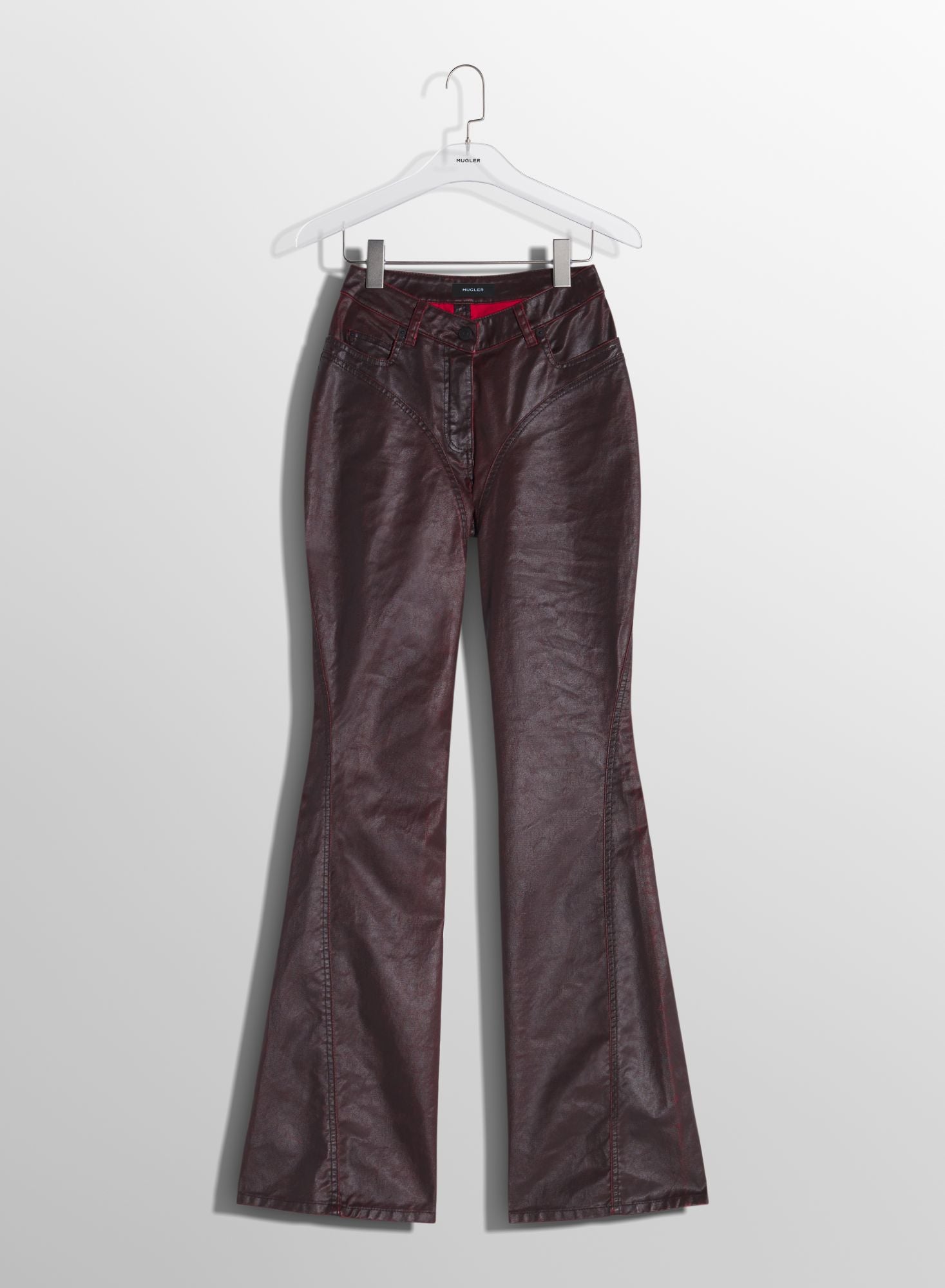 VAMPIRE RED WAXED DENIM PANTS