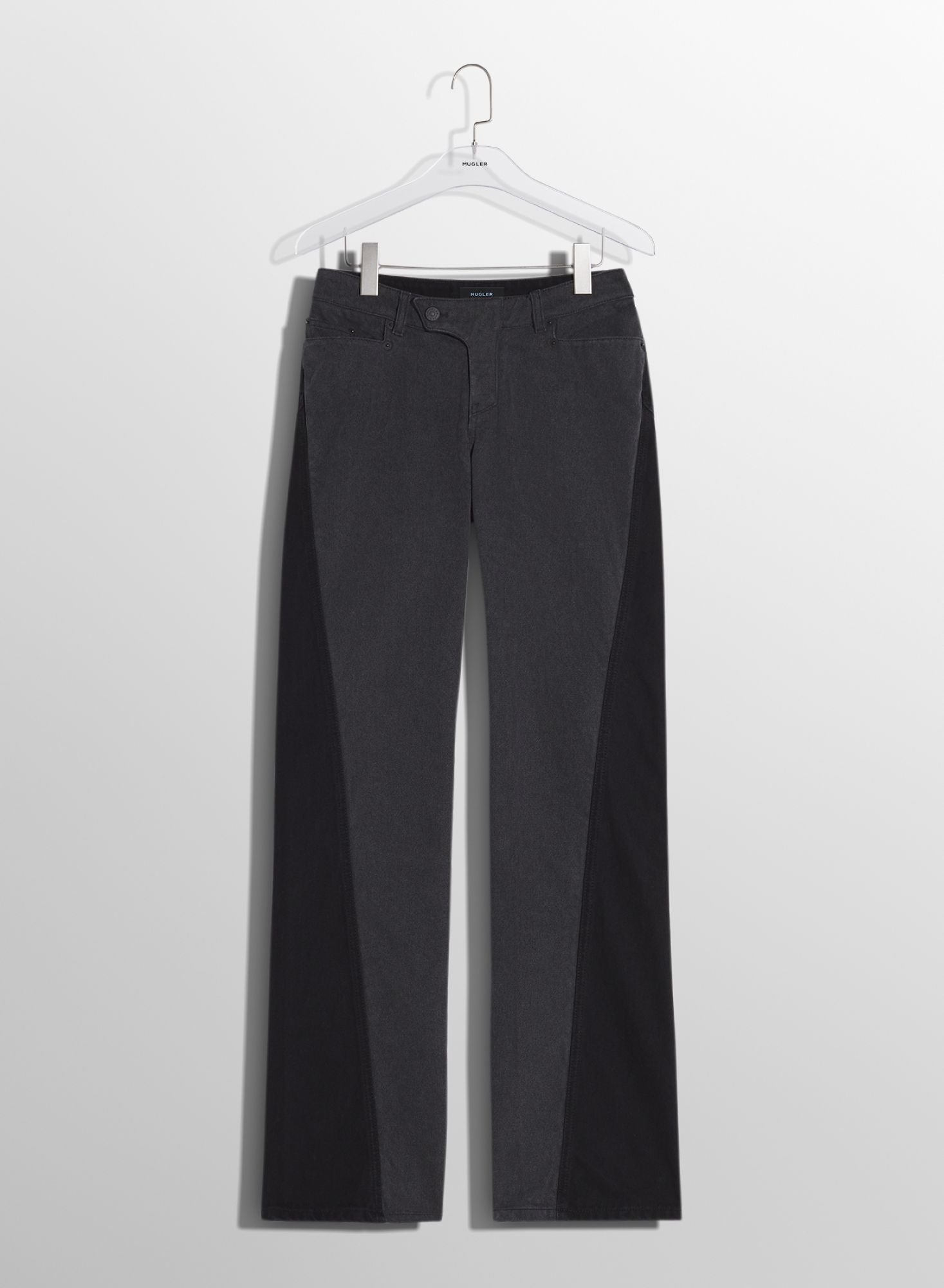 BLUE BI-COLOR STRAIGHT LEG JEANS