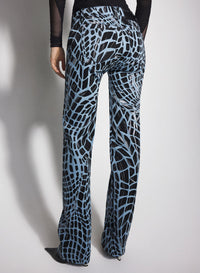 BLACK VELVET PRINT STRAIGHT LEG JEANS