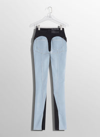 BLUE BI-COLOR SKINNY JEANS