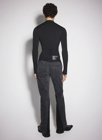 BLUE BI-COLOR STRAIGHT LEG JEANS