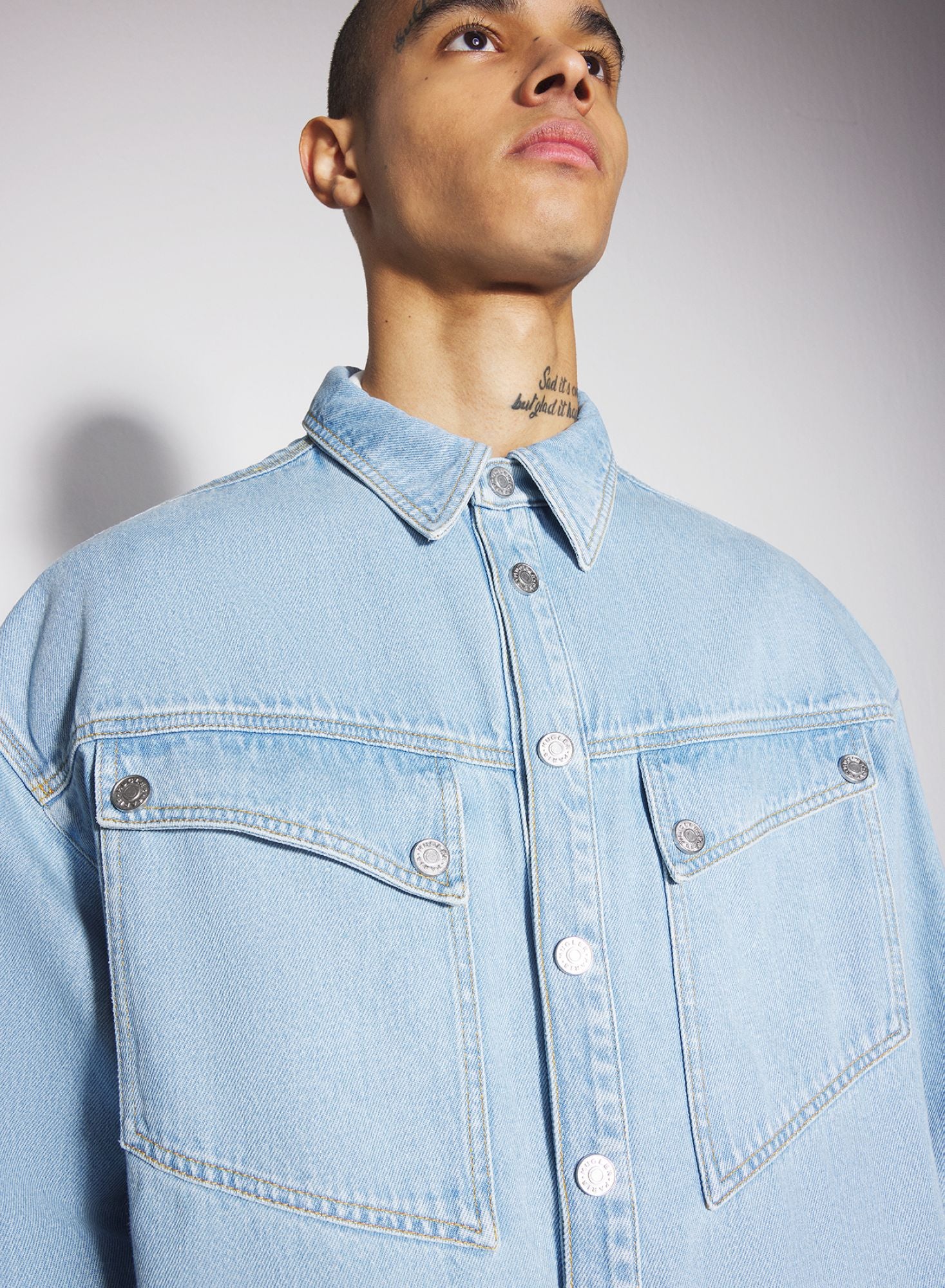 WASHED BLACK DENIM SHIRT
