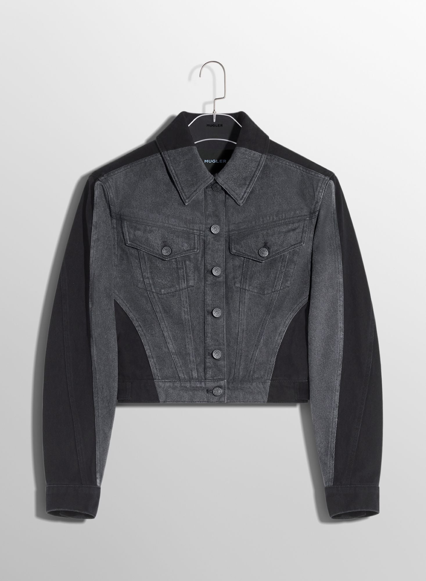 BLUE BI-COLOR DENIM JACKET