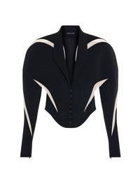 CORSETED JACKET WITH TULLE INSERT