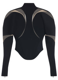 CORSETED JACKET WITH TULLE INSERT
