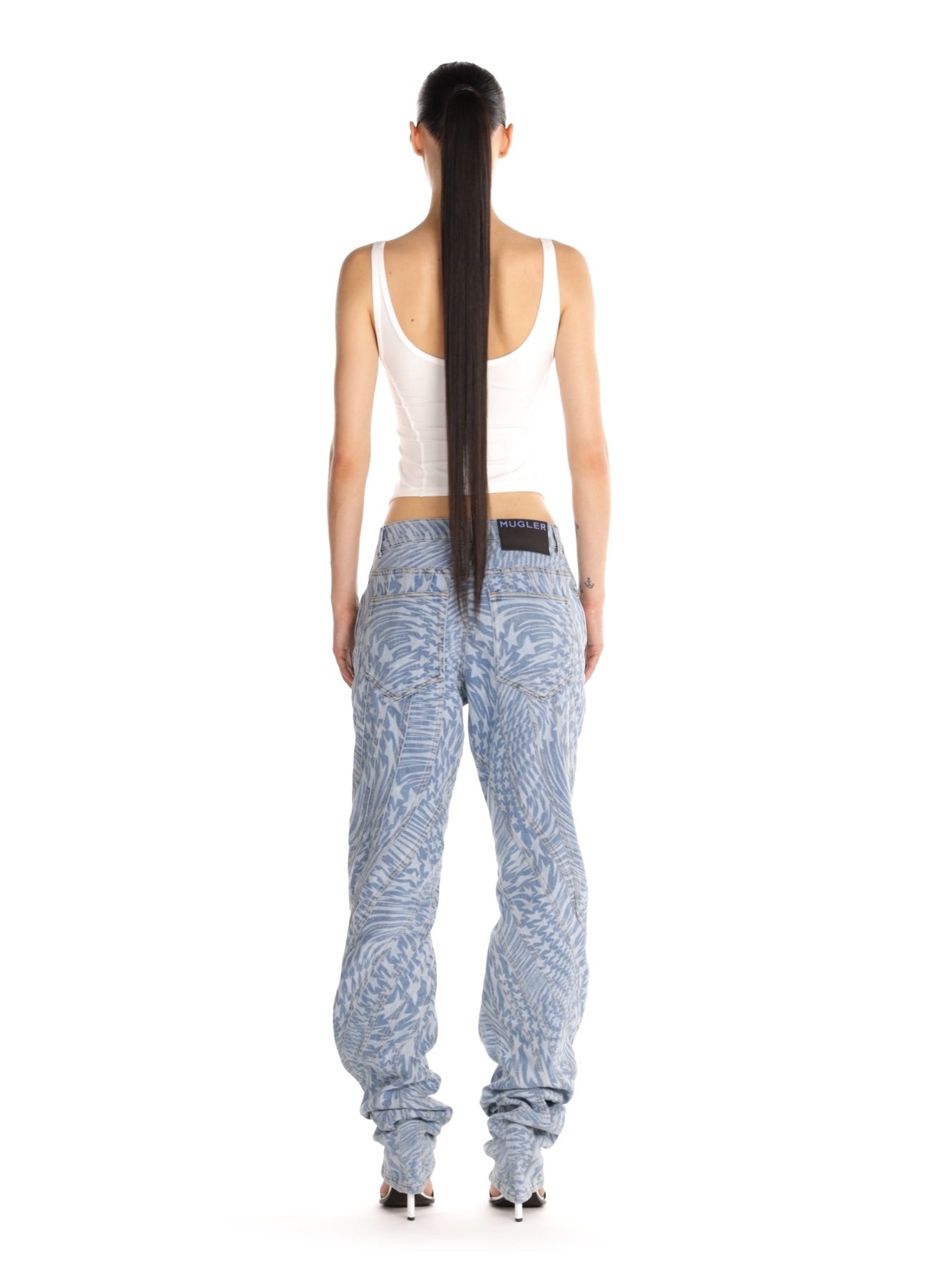 STAR PRINTED DENIM BAGGY