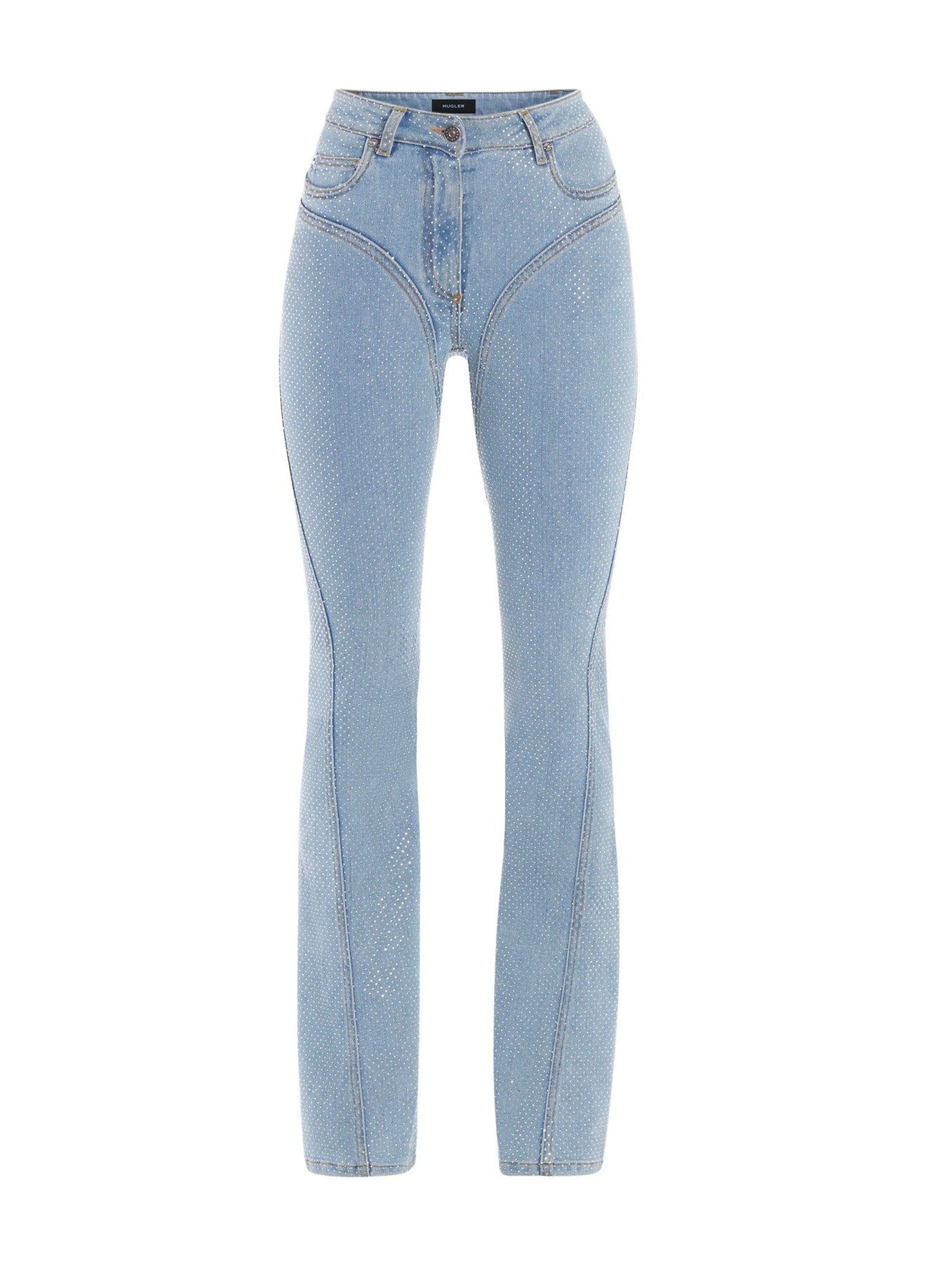 FLARE DENIM STRASS PANTS