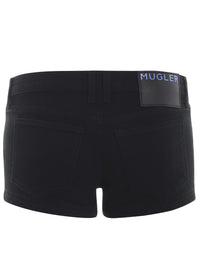 BLACK MICRO DENIM SHORTS