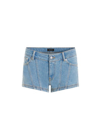 BLACK MICRO DENIM SHORTS