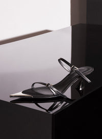 BLACK SUEDE FANG 55 SANDALS
