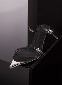 BLACK SUEDE FANG 55 SANDALS