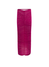 MAGENTA RUCHED MESH SKIRT