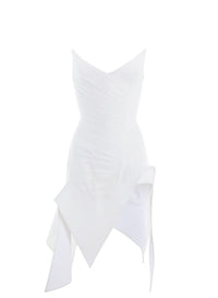 BLACK ASYMMETRIC BUSTIER DRESS