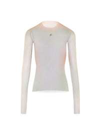 BLACK GRADIENT-EFFECT LONG-SLEEVED TOP