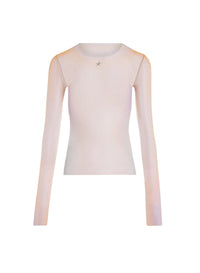 BLACK GRADIENT-EFFECT LONG-SLEEVED TOP