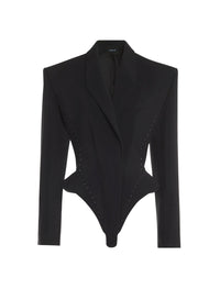 BLACK HOOK & EYE BODYSUIT JACKET