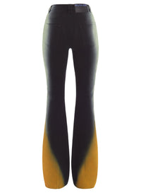 TAN GRADIENT-EFFECT FLARED JEANS