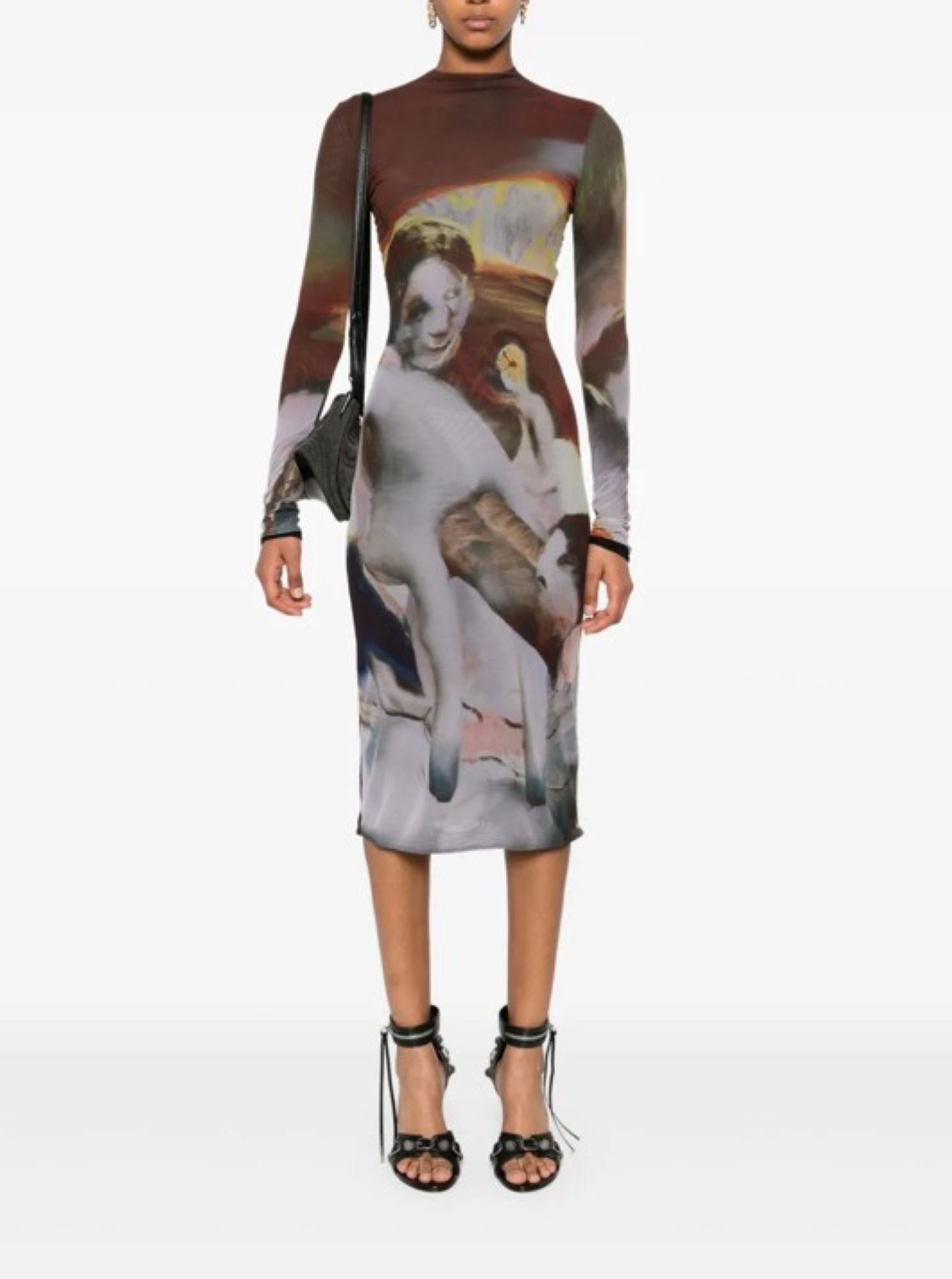 MUGLER X AMBERA WELLMANN IMPOSSESION PRINTED DRESS