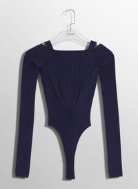 MIDNIGHT BLUE SCULPTING KNIT BODYSUIT