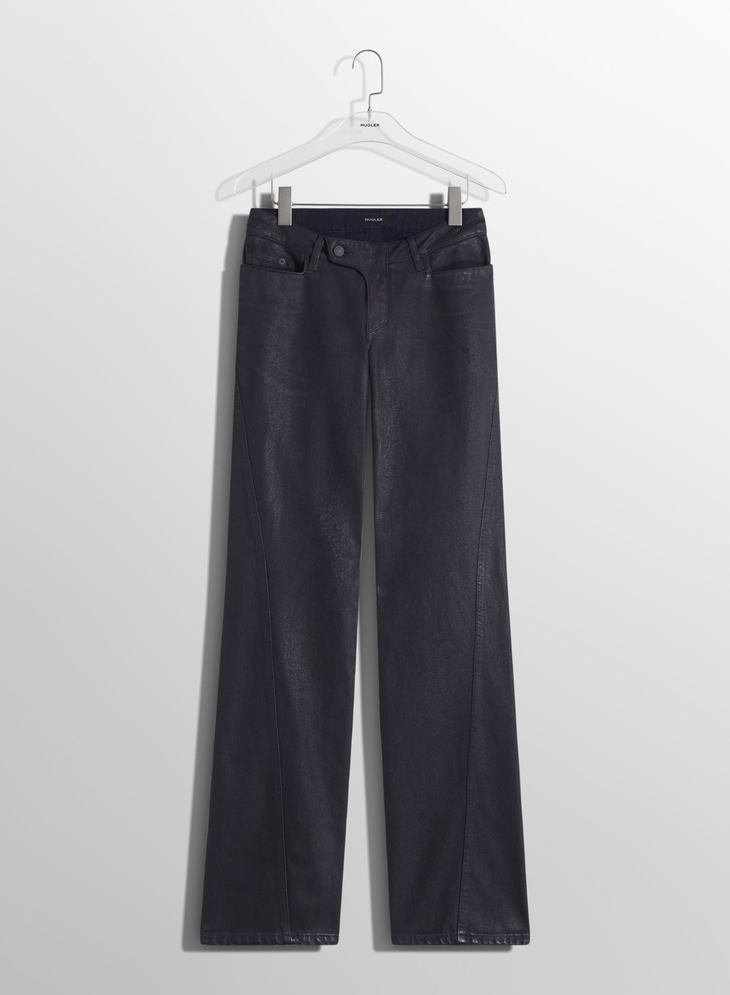 MIDNIGHT BLUE WAXED STRAIGHT LEG JEANS