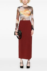 MUGLER X AMBERA WELLMANN IMPOSSESSION PRINTED TOP