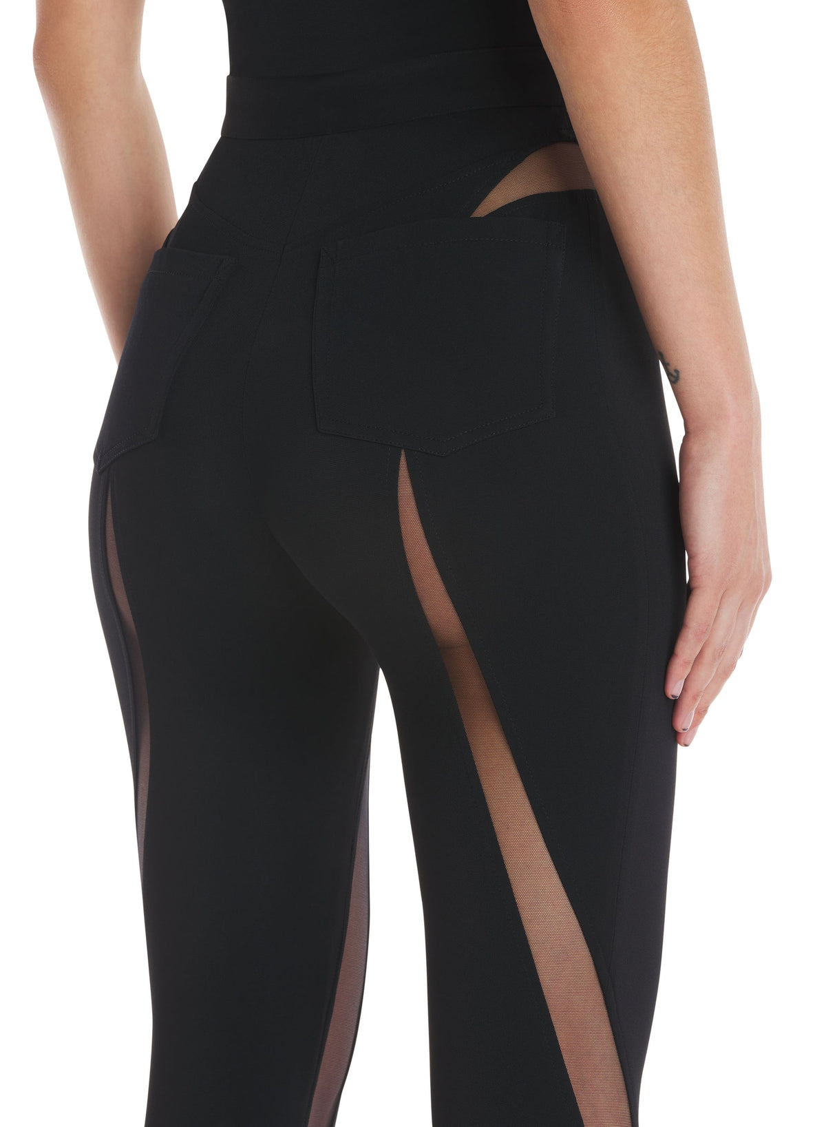 BLACK SPIRAL TULLE TROUSERS