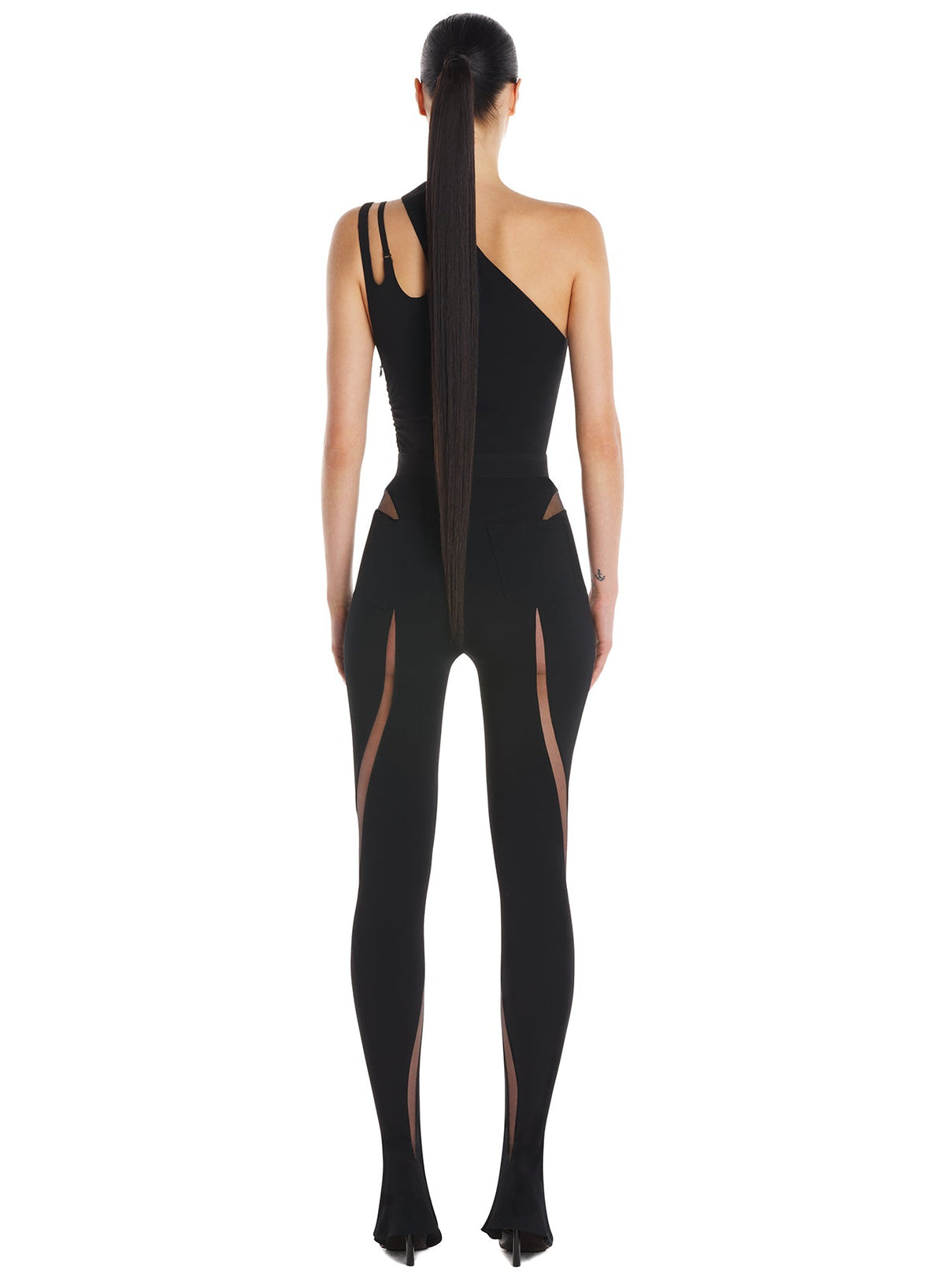 BLACK SPIRAL TULLE TROUSERS