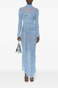 DRAPED MESH DRESS