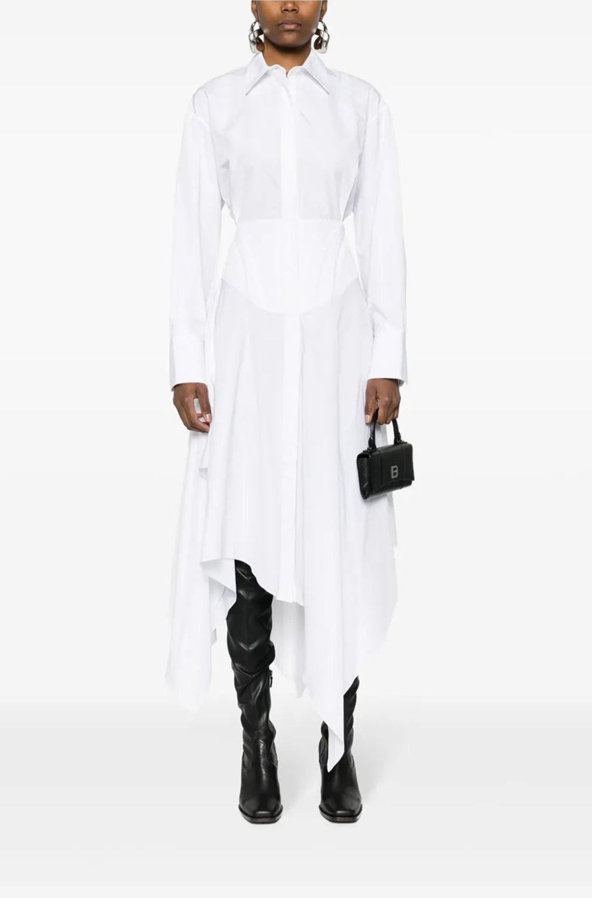 WHITE POPLIN DRESS