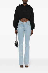 CROPPED MUGLER LOGO HOODIE