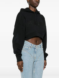 CROPPED MUGLER LOGO HOODIE