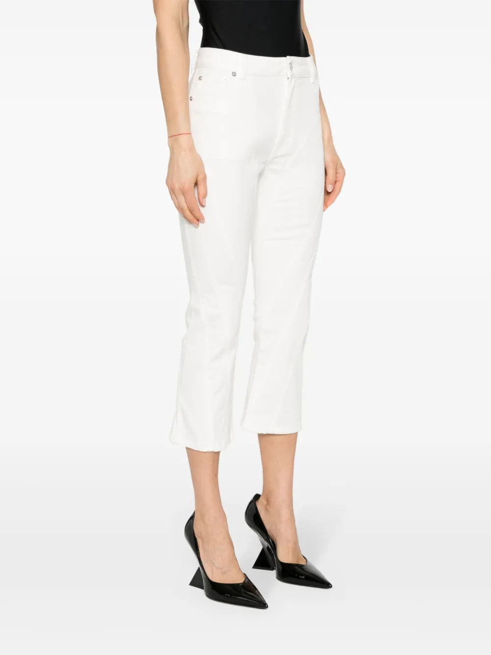 WHITE CAPRI DENIM PANTS