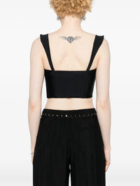 BI-MATERIAL DENIM CORSET