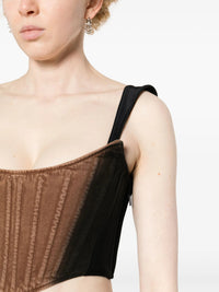 BI-MATERIAL DENIM CORSET