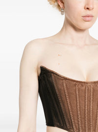 BI-MATERIAL DENIM CORSET