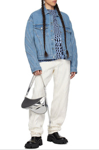 WHITE SPIRAL BAGGY JEANS