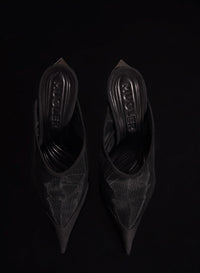 BLACK MESH FANG 95 MULES
